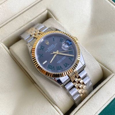 Rolex Datejust 41mm Sw200 Movement 904L Steel 18K Blue/Grey Dial Watch
